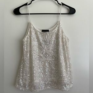 NWT Topshop white sequin top